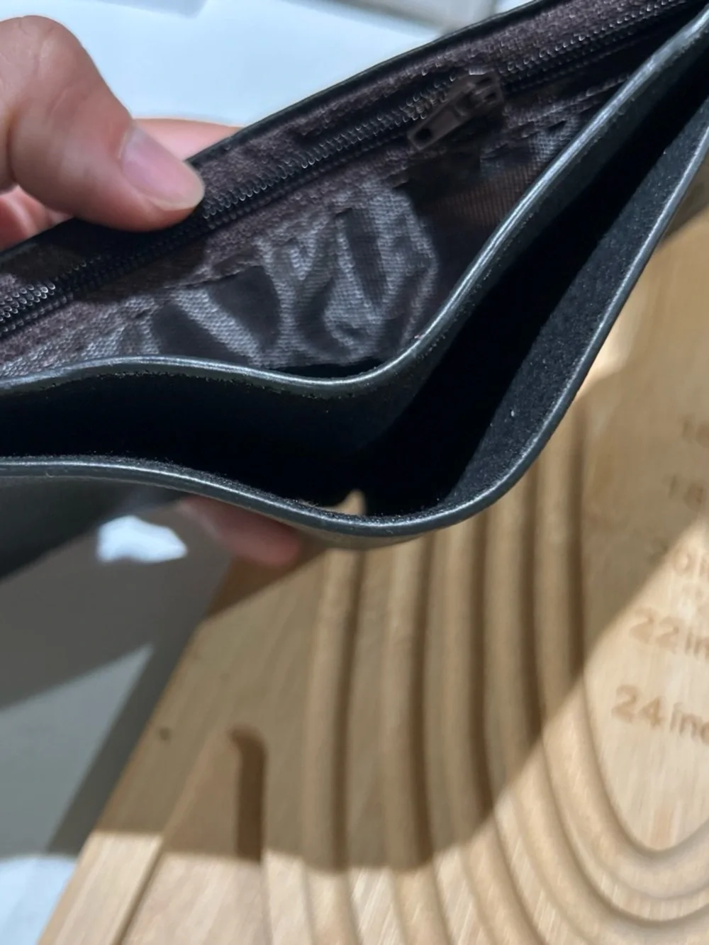 Black Leather Men’s Wallet have some wrinkle in the top